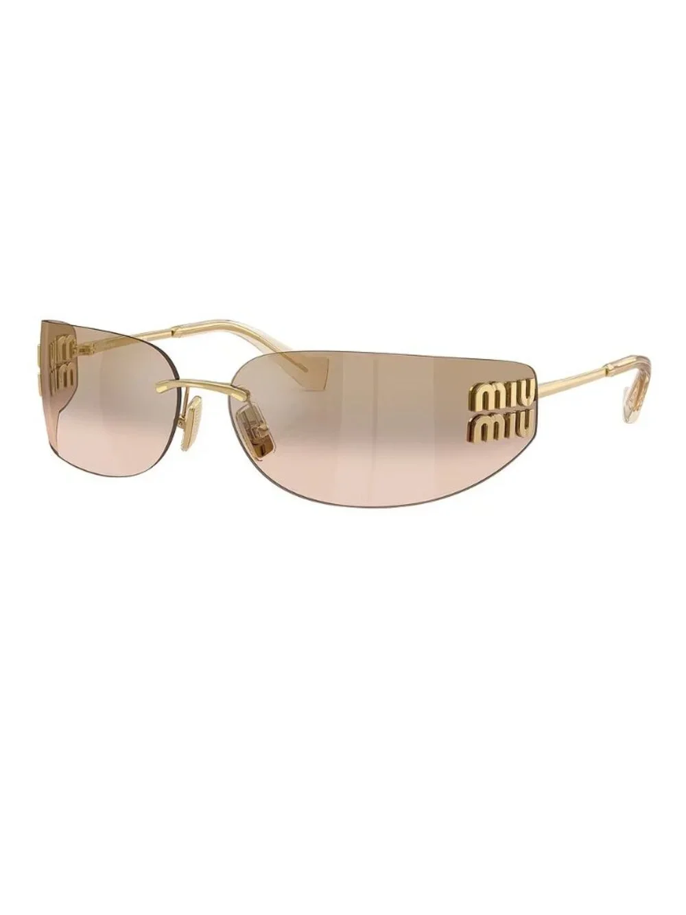 Miu Miu Rectangular Sunglasses in Gold